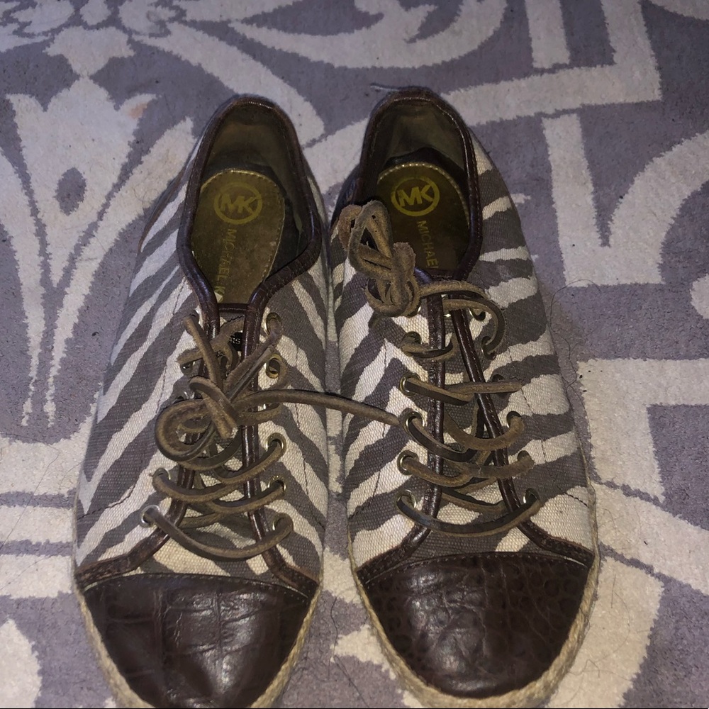 Croc and zebra Michael Korea’s tennis shoes brown